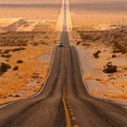 Drive on a Deserted Road in the USA