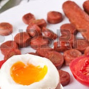 Sausages Dipped in Boiled Eggs