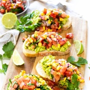Avo Corn Tomato Toast