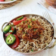 Mjaddara (Lentils, Lebanese Speciality)