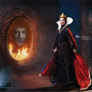 Olivia Wilde as Queen Grimhilde and Alec Baldwin as the Magic Mirror