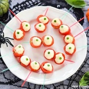 Spooky Eyeball Caprese Bites