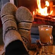 Drank Hot Chocolate by the Fireplace
