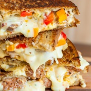 Sausage and Pepper Grilled Cheese