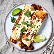 Sweet Potato and Bean Enchilada