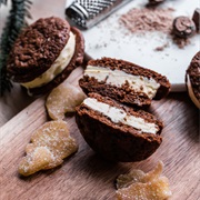 Eggnog and Gingerbread Ice Cream Cookie Sandwiches