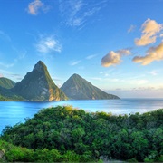 Taking a Bath in the Shadows of the Pitons, St. Lucia