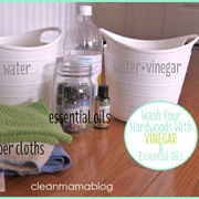 Wash Counters/Floor With Water, Vinegar, and Essential Oils