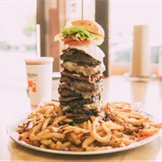 Honolulu Burger Co: Stack of 8 Burgers, 2 Large Fries, &amp; Milkshake in an Hour
