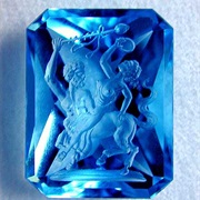 Topaz With Intaglio Carving