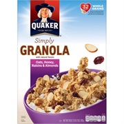 Quaker Natural Granola Oats, Honey, Raisins, and Almonds