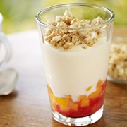 Peach and Raspberry Yogurt Parfait