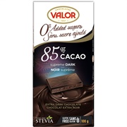 Valor 85% Dark Chocolate 0% Sugar Added