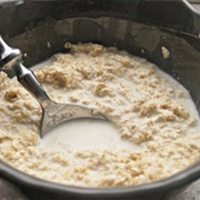 Eating Oatmeal With Milk for Breakfast