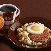 Sausage, Egg and Twisty Pasta (Hong Kong)