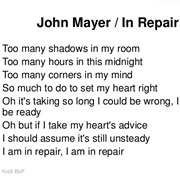 In Repair - John Mayer