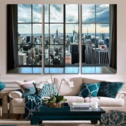 A Window With a View of the City Skyline
