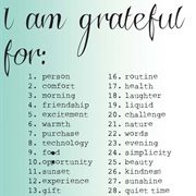 Keep a Gratitude List for a Month