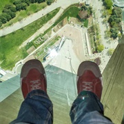Stand on Glass Floor in CN Tower