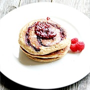 Raspberry Swirl Buttermilk Pancakes
