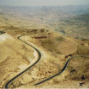 Driving Through the Wadi El Mujib, Jordan
