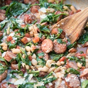 Sausage and Baby Spinach