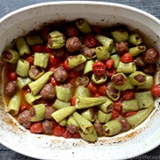 Sausage and Banana Peppers