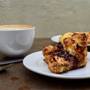 Coffee With Toasted Almond Scone