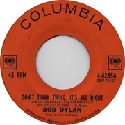 Don't Think Twice, It's All Right - Bob Dylan