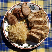 Vepřo Knedlo Zelo (Roast Pork With Dumplings and Sauerkraut)