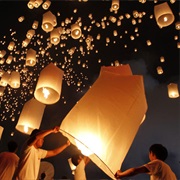 Lit Chinese Paper Lanterns From Lava!