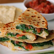 Spicy Spinach Quesadilla