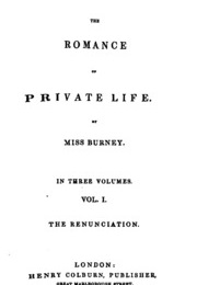 The Romance of Private Life: The Renunciation and the Hermitage (Sarah Burney)