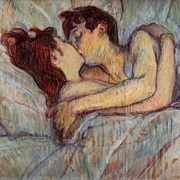 In the Bed Kiss - Henri De Toulouse-Lautrec