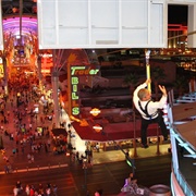 Zipline Fremont Street at Slotzilla in Las Vegas, Nevada