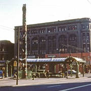 Pioneer Building, Pergola, and Totem Pole