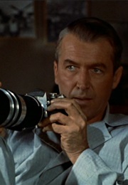 Jeff Spying on His Neighbors in Rear Window (1954)