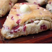 Raspberry White Chocolate Scone