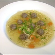 Soup With Noodles and Liver Dumplings