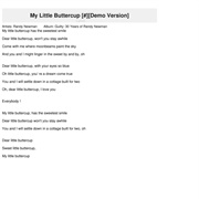 My Little Buttercup - Randy Newman
