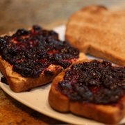 Toast With Blueberry Jam