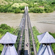 Suspended Bridge to the East Over the Cauca River, Olaya, Antioquia
