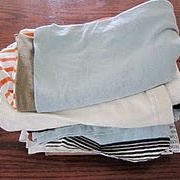 Turn Old Sheets and Towels Into Handkerchiefs, Rags, Napkins, and Cloth Produce Bags.