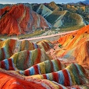 Drive Through Danxia in Zhangye, China