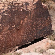 See Newspaper Rock in the Petrified Forest, AZ
