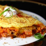 Kimchi & Cheese Omelette