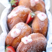 Strawberry Cream Filled Donuts