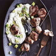 Yogurt Marinated Goat Kebabs