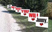 Proposals Romantic; Big Funny Card Signs
