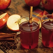 Drinking Hot Apple Cider